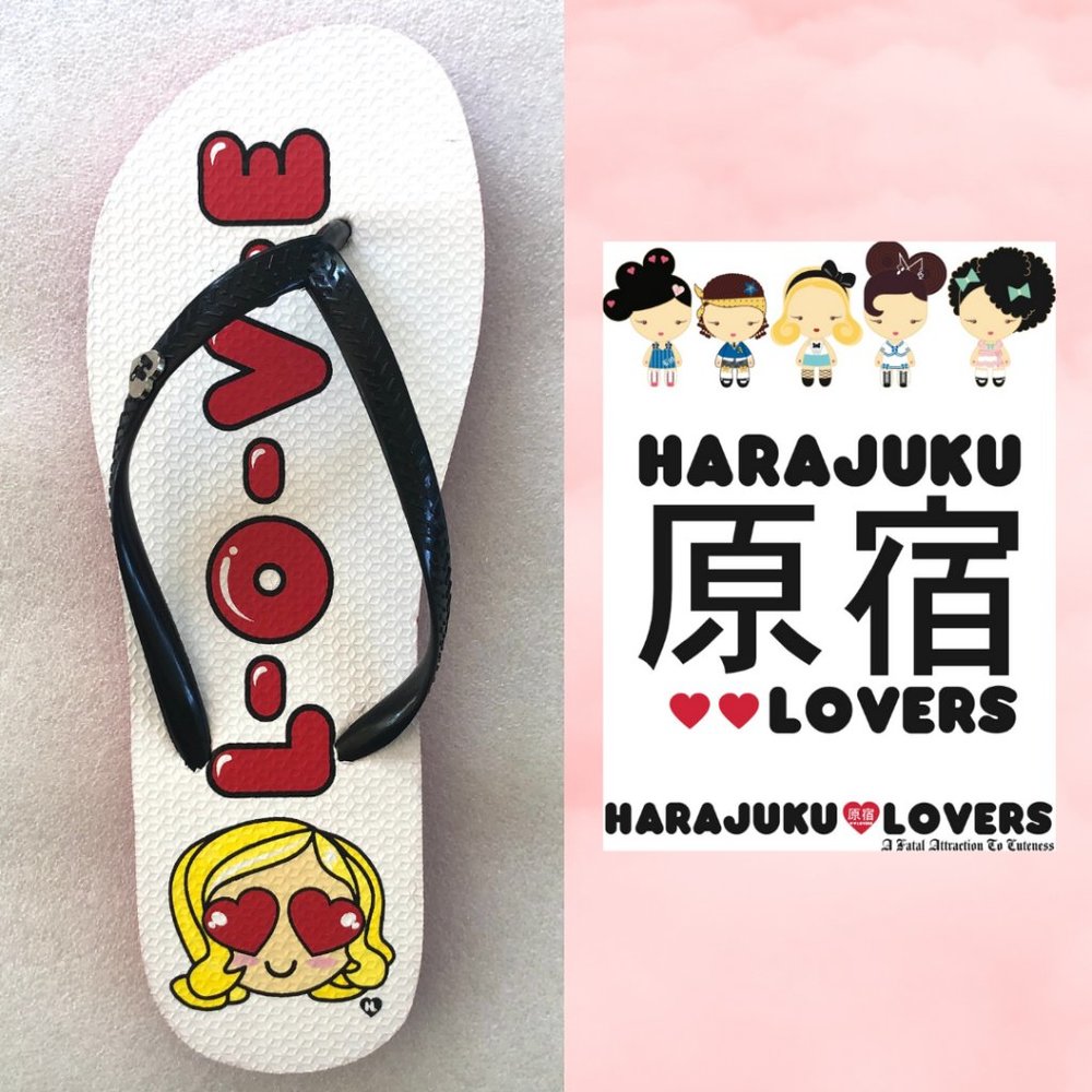 Harajuku Lovers 'Love' Emoji Flip Flops